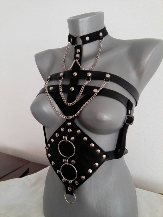 Erotic Harness with Chains and Rings – Erotic Dominance & Fetish Wear