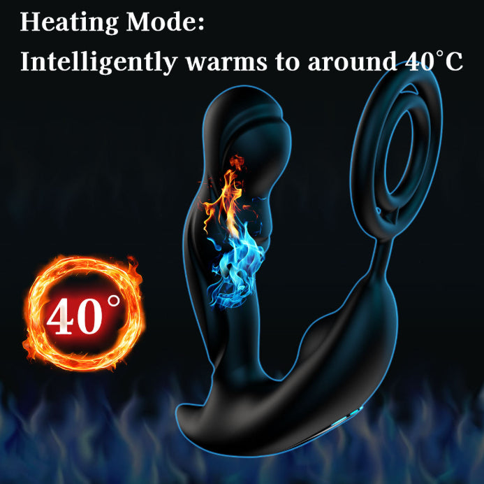 Double-ring Prostate Massager With SM Vibration And Anal Plug