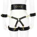 Leather Handcuffs Leg Cuffs With Waist Restraint Belt Toys