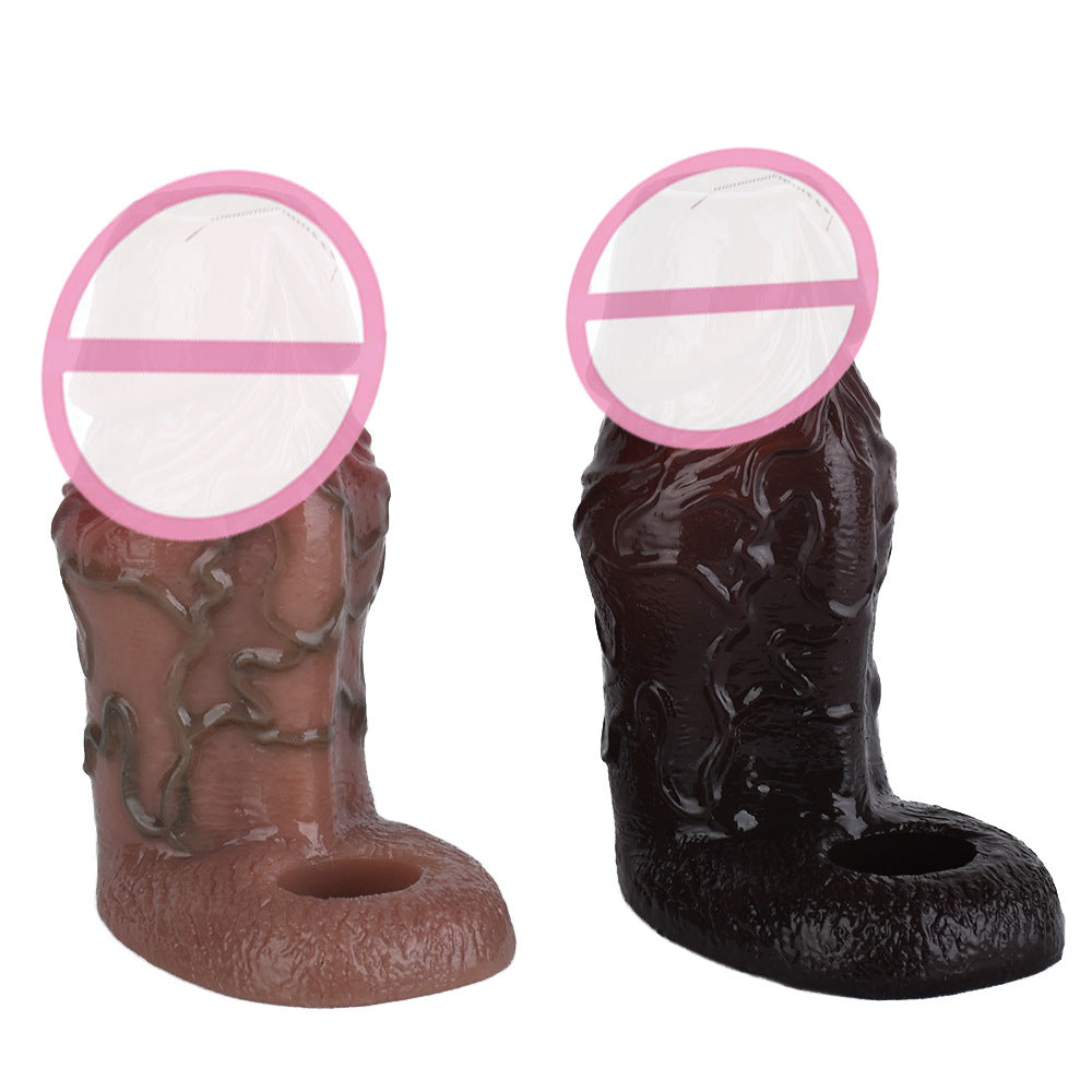 S8110 New Men's Soft Simulation Exotic Condom Silicone Dildos